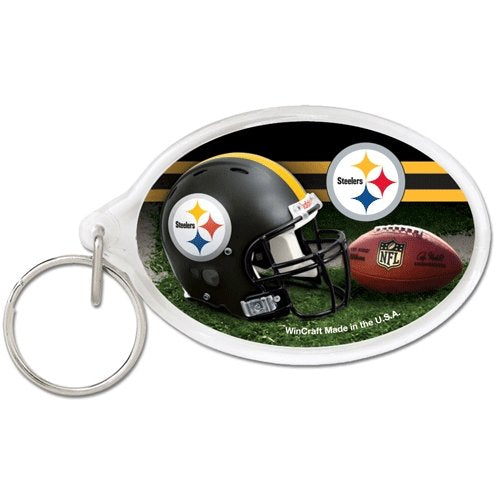 Pittsburgh Steelers replica Super Bowl keychain ring.