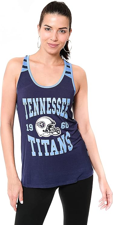 Women's Tennessee Titans Jersey Mesh Striped Racerback Tank Top