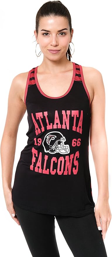 Women's Atlanta Falcons Jersey Mesh Striped Racerback Tank Top