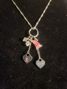 New England Patriots Breast Cancer Awareness Charm Necklace