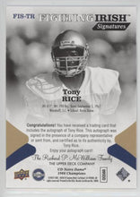 Tony Rice Notre Dame 1988 Champions Fighting Irish Signatures, FIS-TR