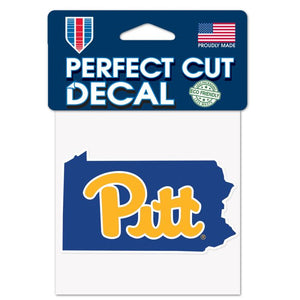 Pittsburgh Panthers "State Shape" Perfect Cut Color Decal - 4" x 4"