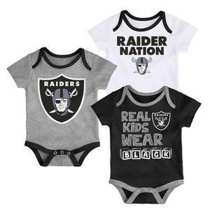 Las Vegas Raiders 3-Pack Onesie Set