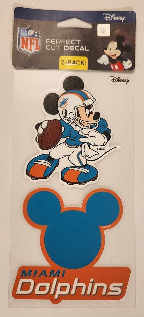 Miami Dolphins / Mickey Mouse Perfect Cut Decal - Set of two 4