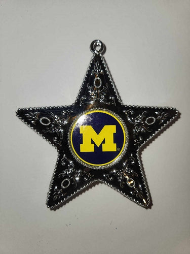 Michigan Wolverines Sports Collectors Series Silver Star Ornament