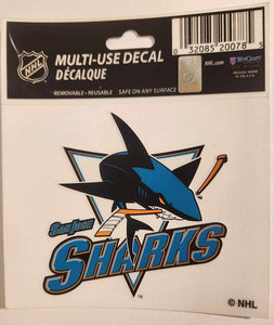 San Jose Sharks Multi-Use Decal - 3" x 4"