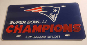 New England Patriots "Super Bowl LI Champions" Acrylic License Plate