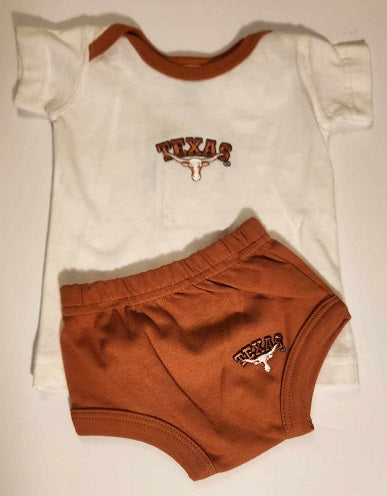 Texas Longhorn Shirt & Short Set - Newborn