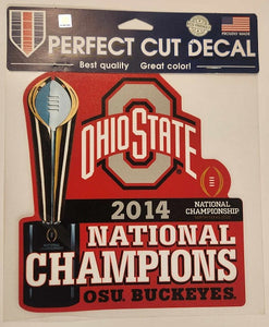 Ohio State Buckeyes "2014 National Champions" Perfect Cut Decals 8" x 8"