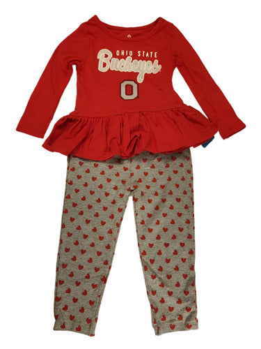 Ohio State Buckeyes Girl's Ruffled Top Outfit