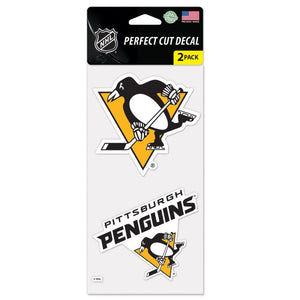 Pittsburgh Penguins Perfect Cut Decal - Set of Two 4"x4"