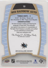 Tomas Hertl 2019-20 Allure Hockey Red Rainbow Auto Parallel, 10