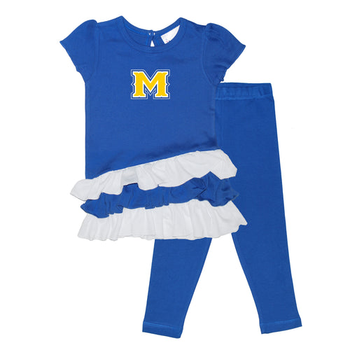 Toddler Girl's McNeese State Cowboys Ruffled Bias Top and Legging Set