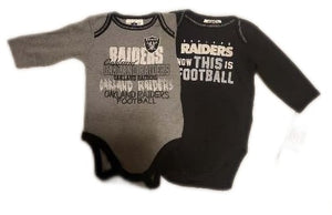 Oakland Raiders "NOW THIS IS FOOTBALL" 2-Pack Onesie Set - 0/3 months