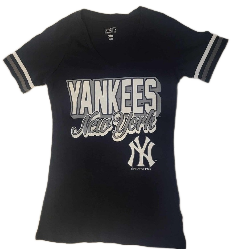 Womens New York Yankees Campus Lifestyle V-Neck Tee Shirt