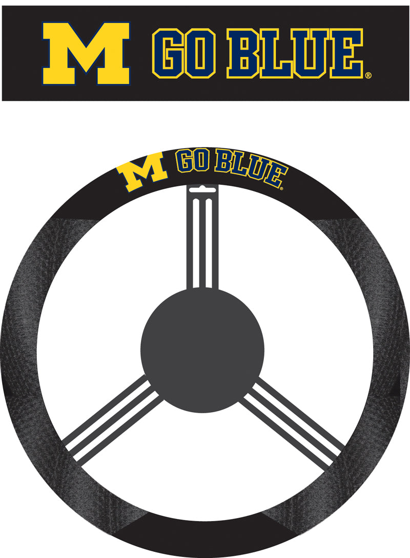 Michigan Wolverines Mesh Black Steering Wheel Cover