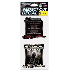 Jeff Gordon "Foundation of a Champion" Perfect Cut Decal - Set of two 4"x4"