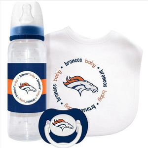 Denver Broncos Bib, Bottle, & Pacifier Set