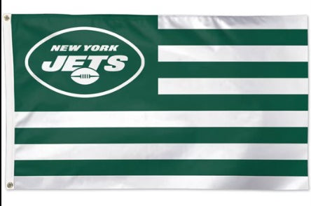 New York Jets 3x5 American Green Silk Screen Grommet Flag