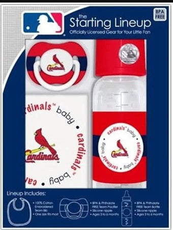 St Louis Cardinals Bib, Bottle, & Pacifier Set