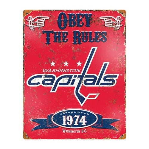 Washington Capitals Embossed Metal Sign