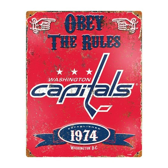 Washington Capitals Embossed Metal Sign