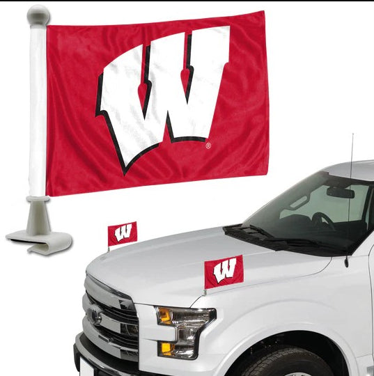 Wisconsin Badgers Team Ambassador Car Flags - Set of 2