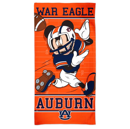 Auburn Tigers Mickey Mouse Disney Spectra Beach Towel - 30'' x 60''