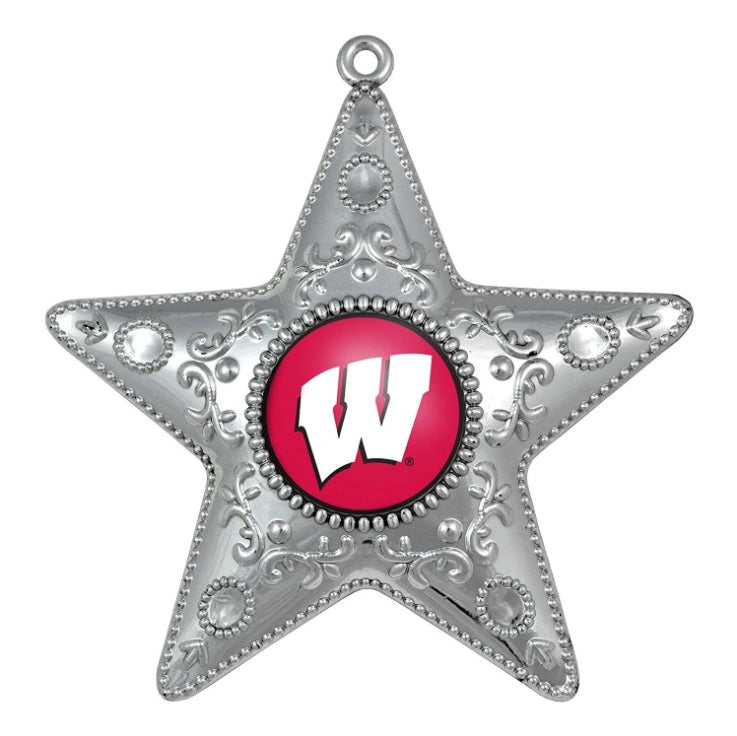 Wisconsin Badgers Sports Collectors Series Silver Star Ornament