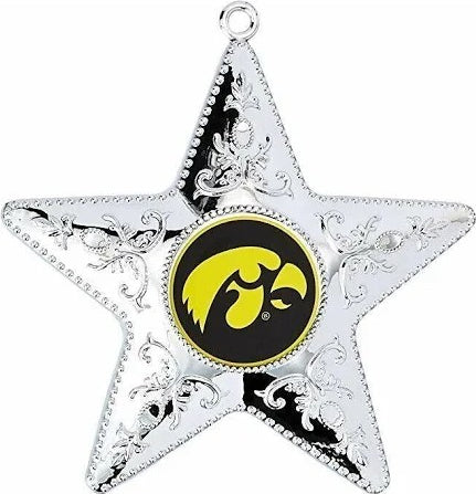 Iowa Hawkeyes Sports Collectors Series Silver Star Ornament