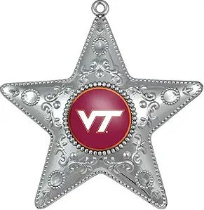 Virginia Tech Hokies Sports Collectors Series Silver Star Ornament