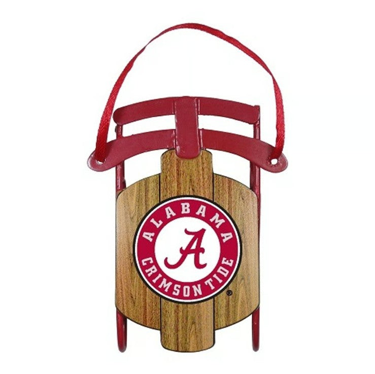 Alabama Crimson Tide Metal Sled Ornament