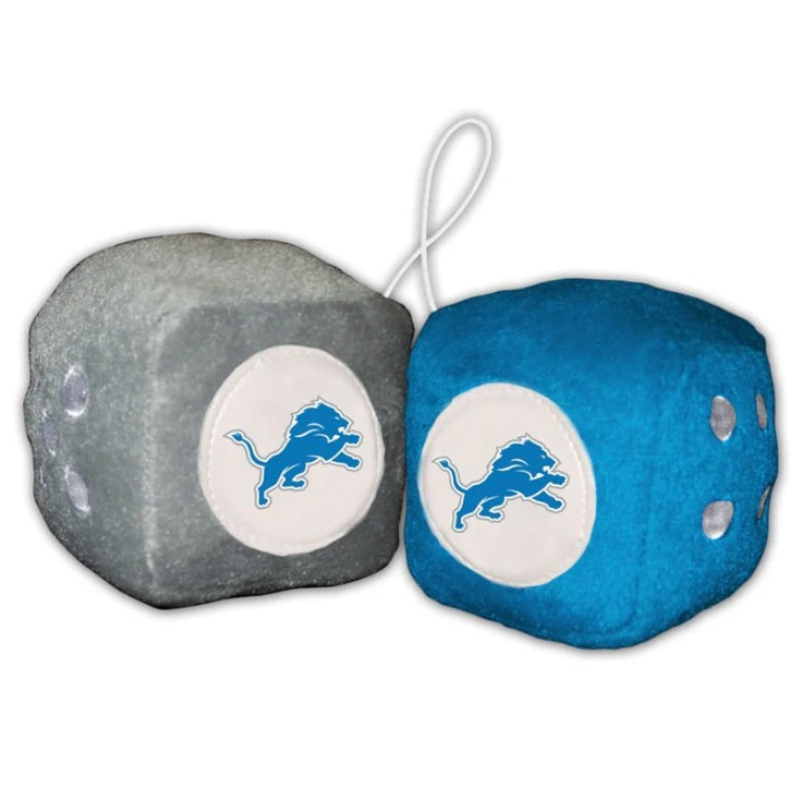 Detroit Lions Team Logo Pair of Fuzzy Dice