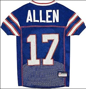 Buffalo Bills Josh Allen Pet Striped Jersey