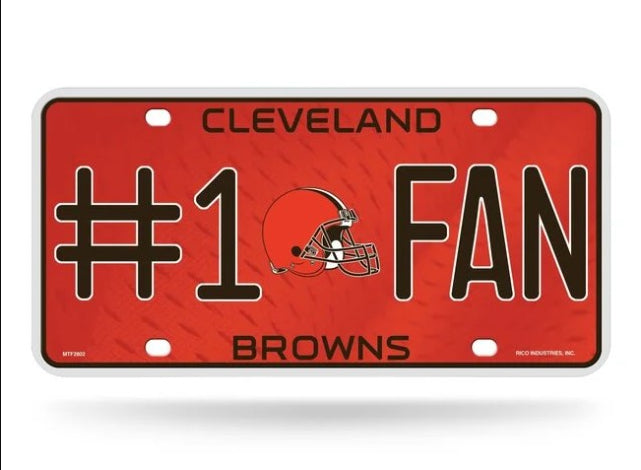 Cleveland Browns #1 Fan Metal License Plate