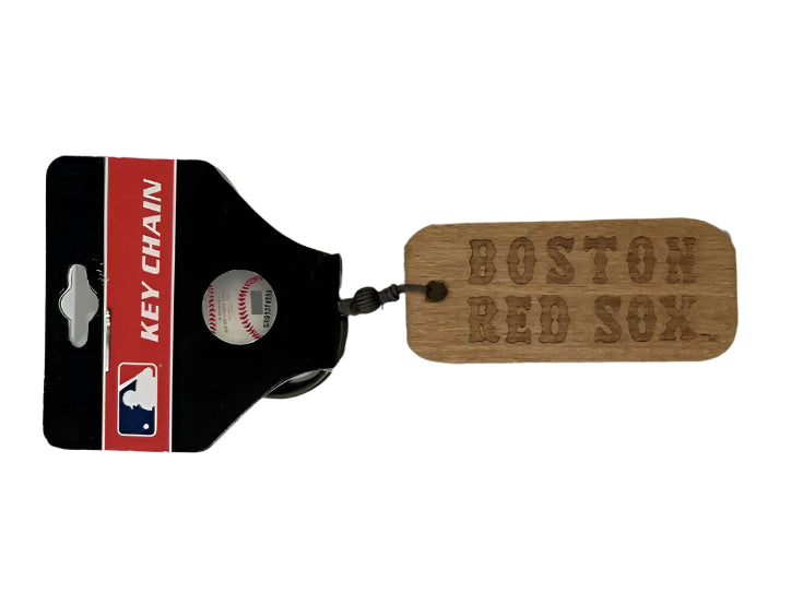 Boston Red Sox Rugged Wood Keychain