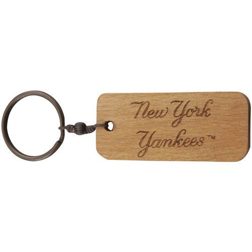 MLB New York Yankees Rugged Wood Keychain