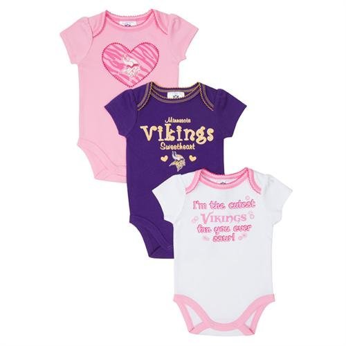 Baby Vikings Girl 3-Pack Onesies| Size:| 0-3M