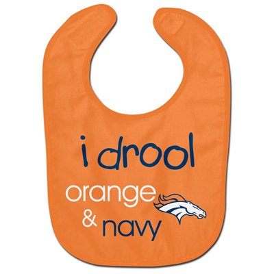 Denver Broncos I Drool Orange & Blue Baby Bib