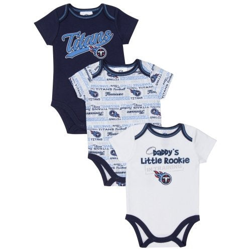 Tennessee Titans Gerber Baby Boys 3-piece Bodysuit Creeper Set Size 6-12 Months