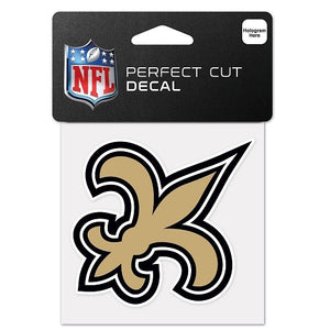 NFL New Orleans Saints 63056011 Perfect Cut Color Decal, 4" x 4", Black