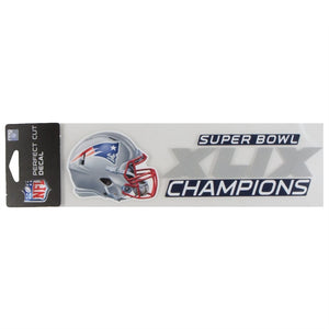 New England Patriots 3 inch x 10 inch Super Bowl 49 Champions Perfect Cut Car Decal