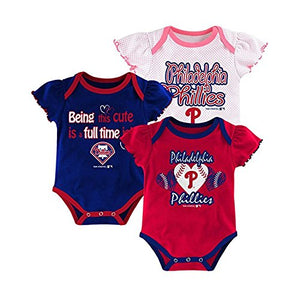 Baby Girls Philadelphia Phillies 3 Pack Bodysuits