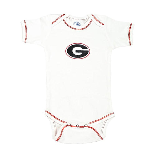 Baby Boys Georgia Bulldogs Contrast Stitching Bodysuit (6 Months, white)