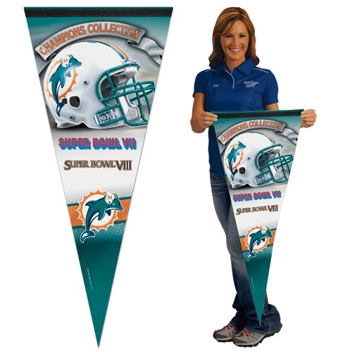 Wincraft Miami Dolphins 17x40 Super Bowl Champions Premium Pennant