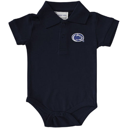 Baby Boys Penn State Nittany Lions Navy Pique Polo Creeper Size 6 Months