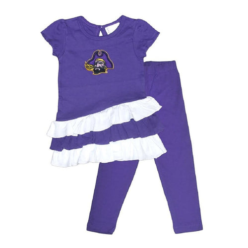 Toddler Girls East Carolina Pirates Ruffled Bias Top and Legging Set