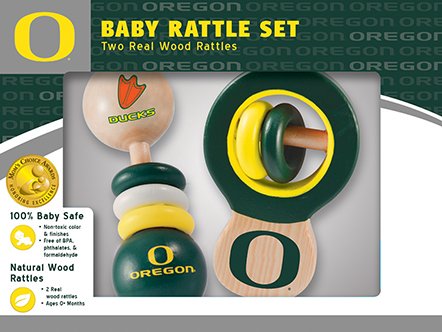 Oregon Ducks Wooden Baby Rattle Set