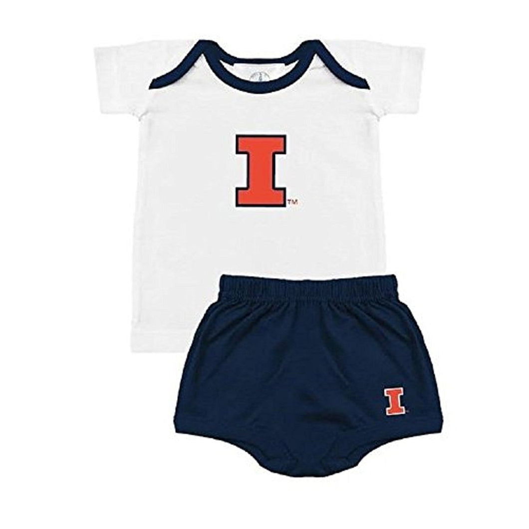 Baby Boys Illinois Fighting Illini Tee Shirt & Diaper Set