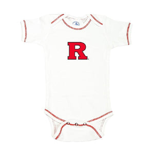 Baby Boys Rutgers University Scarlet Knights Contrast Stitching Bodysuit (6 Months, white)